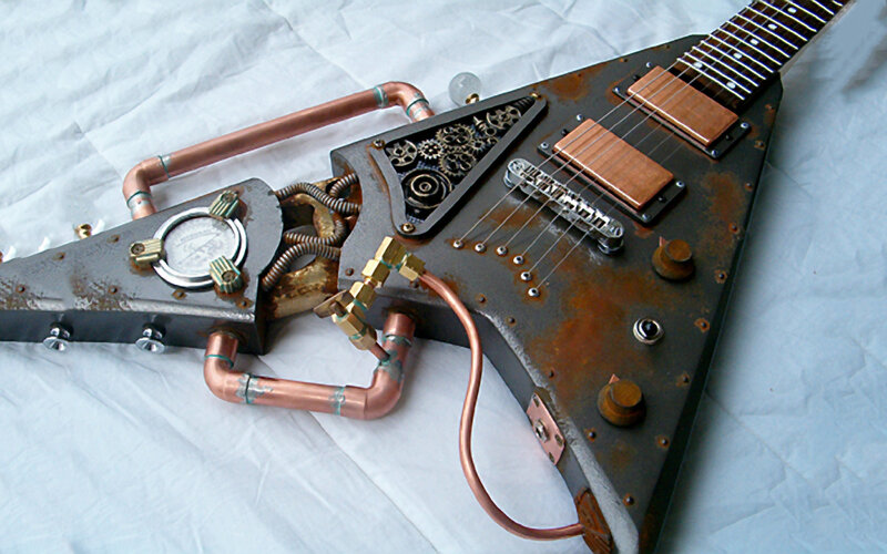 steampunk electric guitar