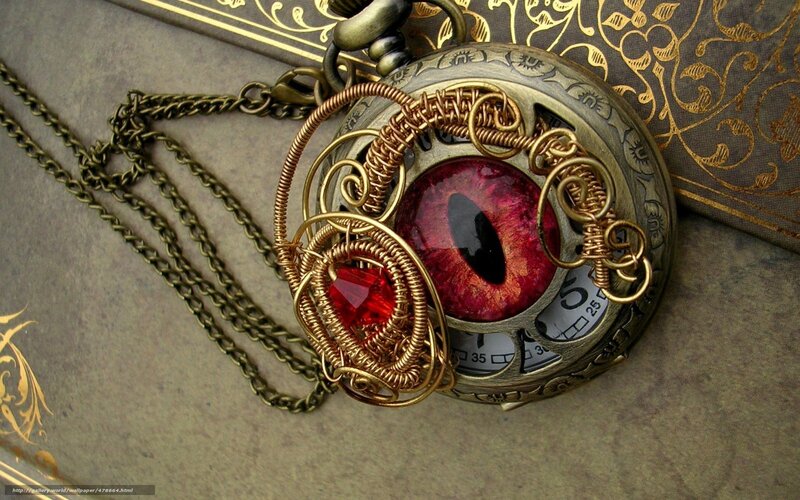 steampunk eye pendant