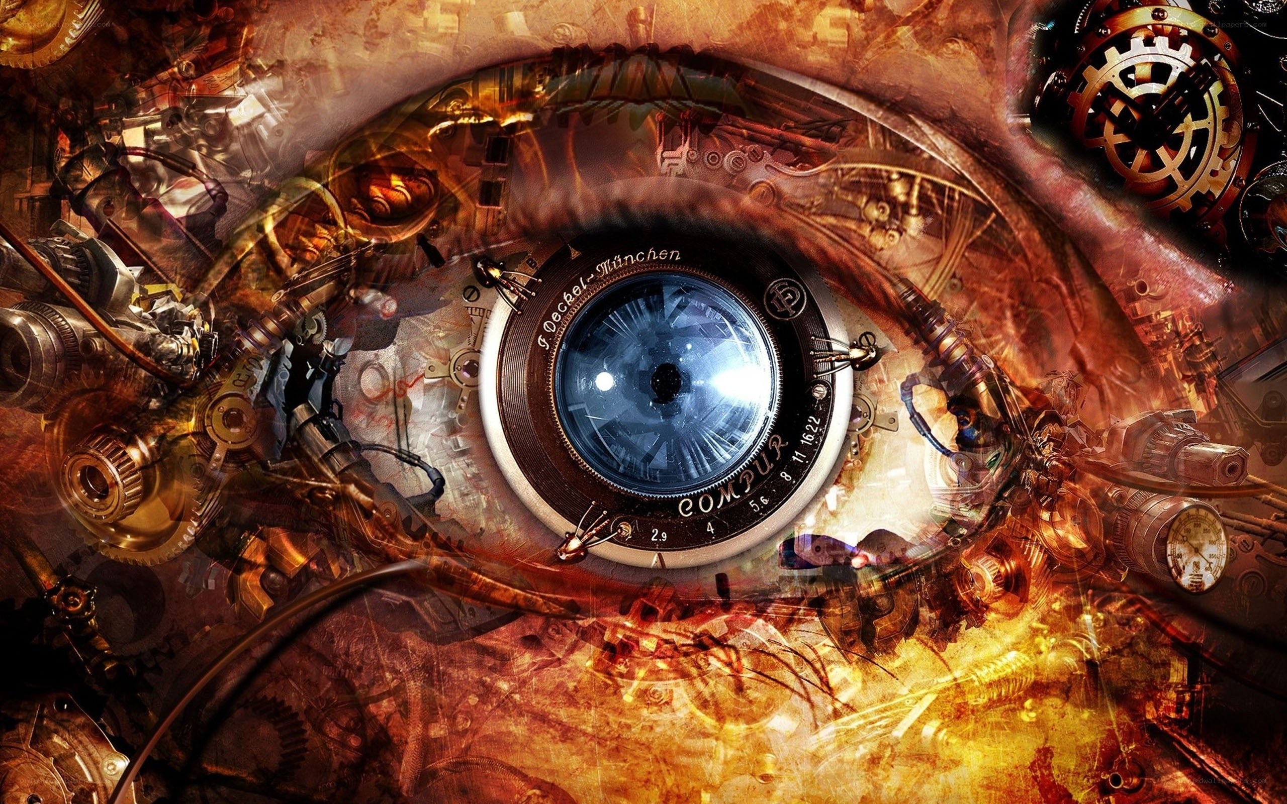 steampunk eye with mechanical parts