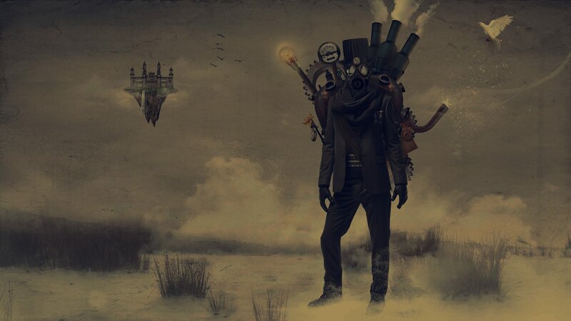 Steampunk Figure in Desert