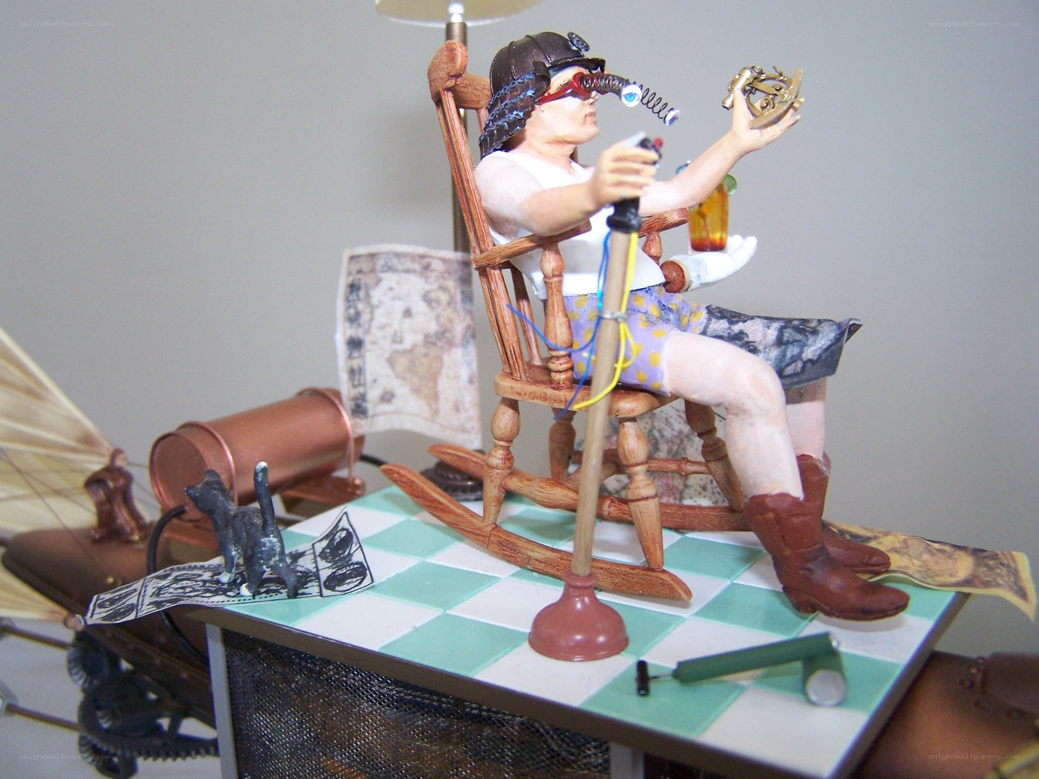 steampunk figurine diorama