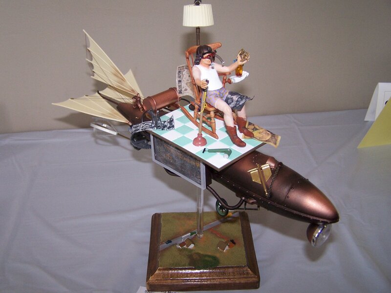 steampunk flying machine model