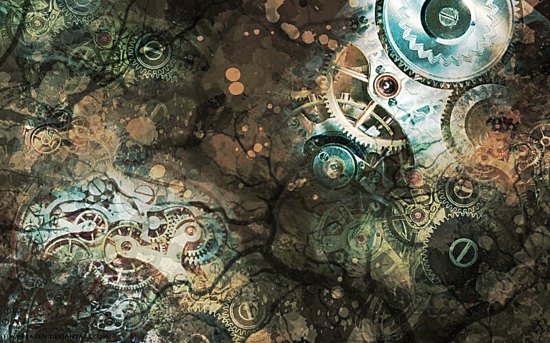 Steampunk gear collage