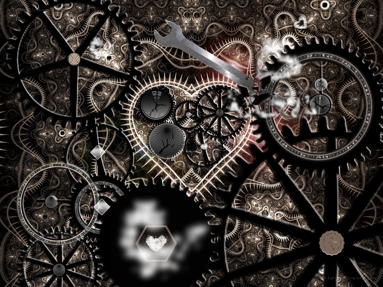 steampunk gear collage