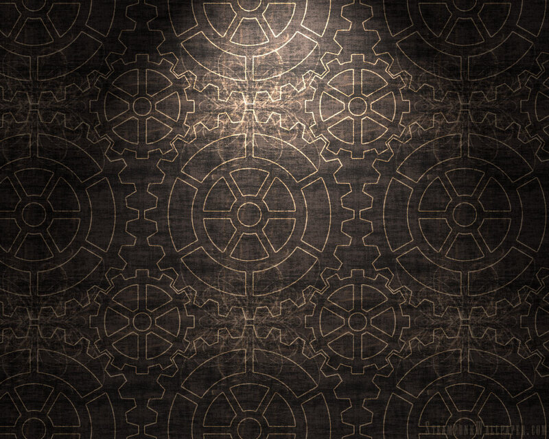Steampunk Gear Pattern — Black
