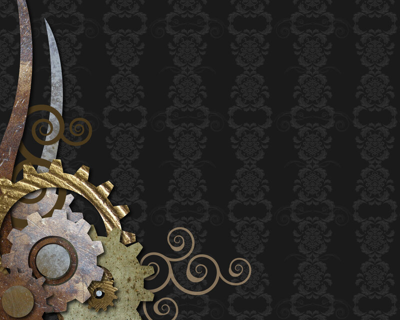 steampunk gears and scrollwork