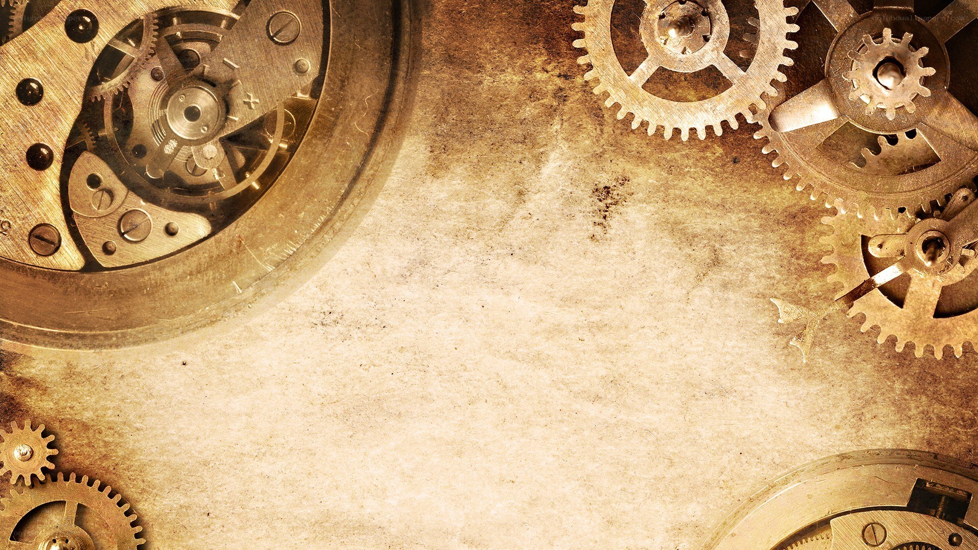 steampunk gears on aged paper