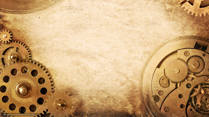 steampunk gears on aged paper