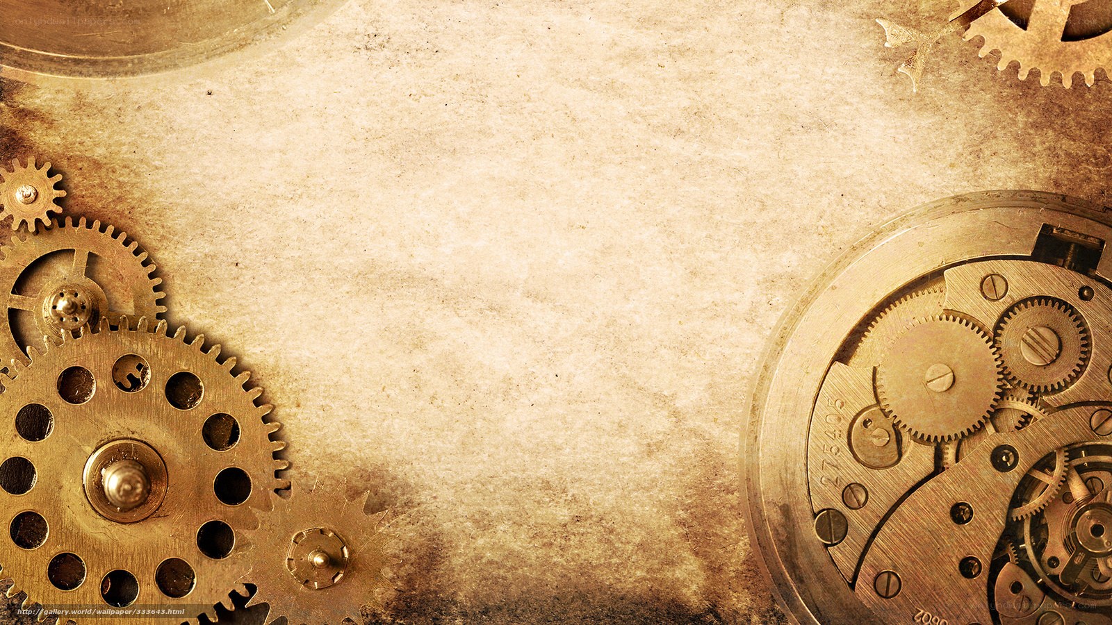 steampunk gears on aged paper