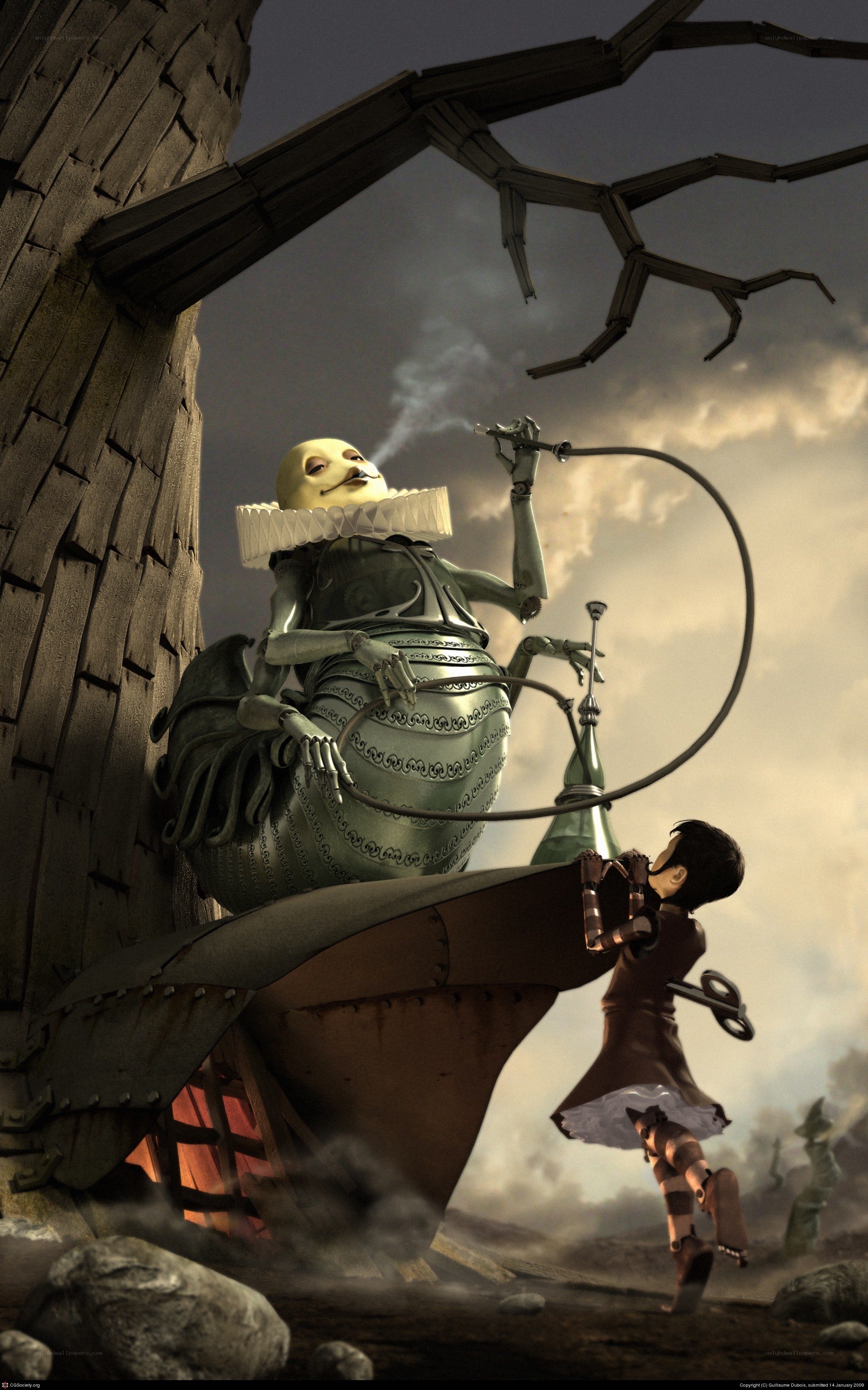Steampunk giant and child