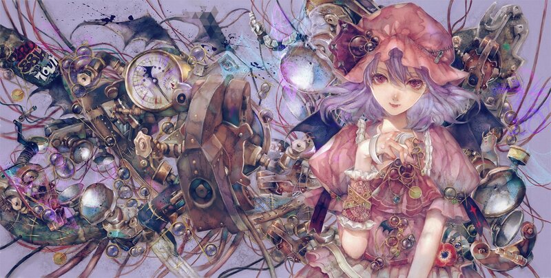 steampunk girl with mechanical parts