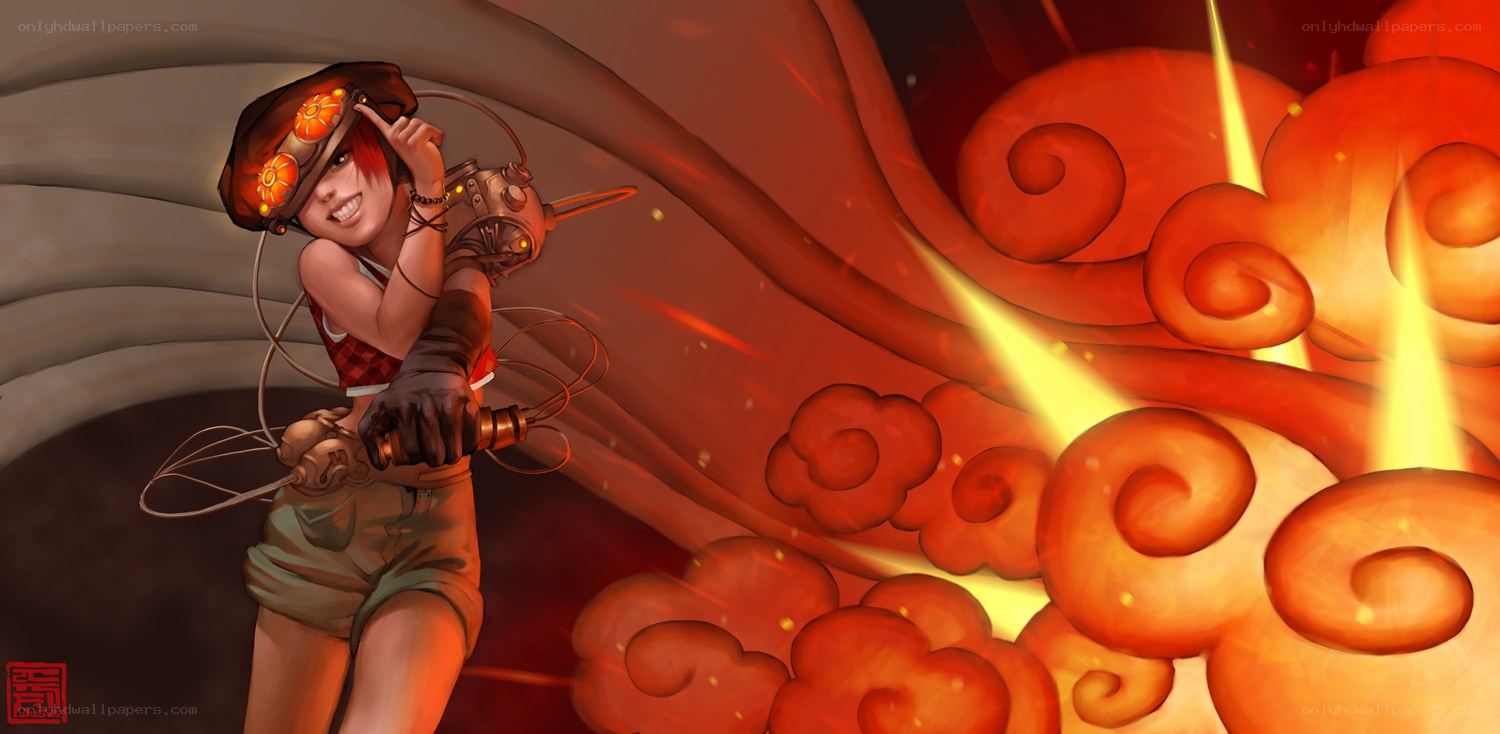 steampunk girl with weapon