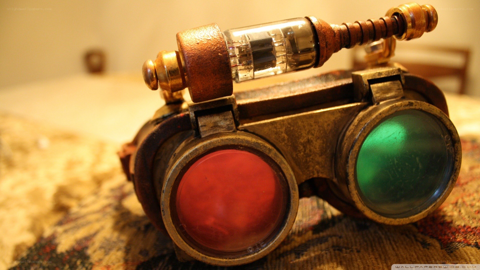 steampunk goggles with vacuum tube