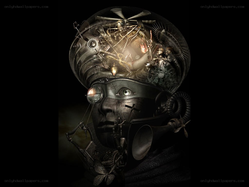 steampunk head sculpture