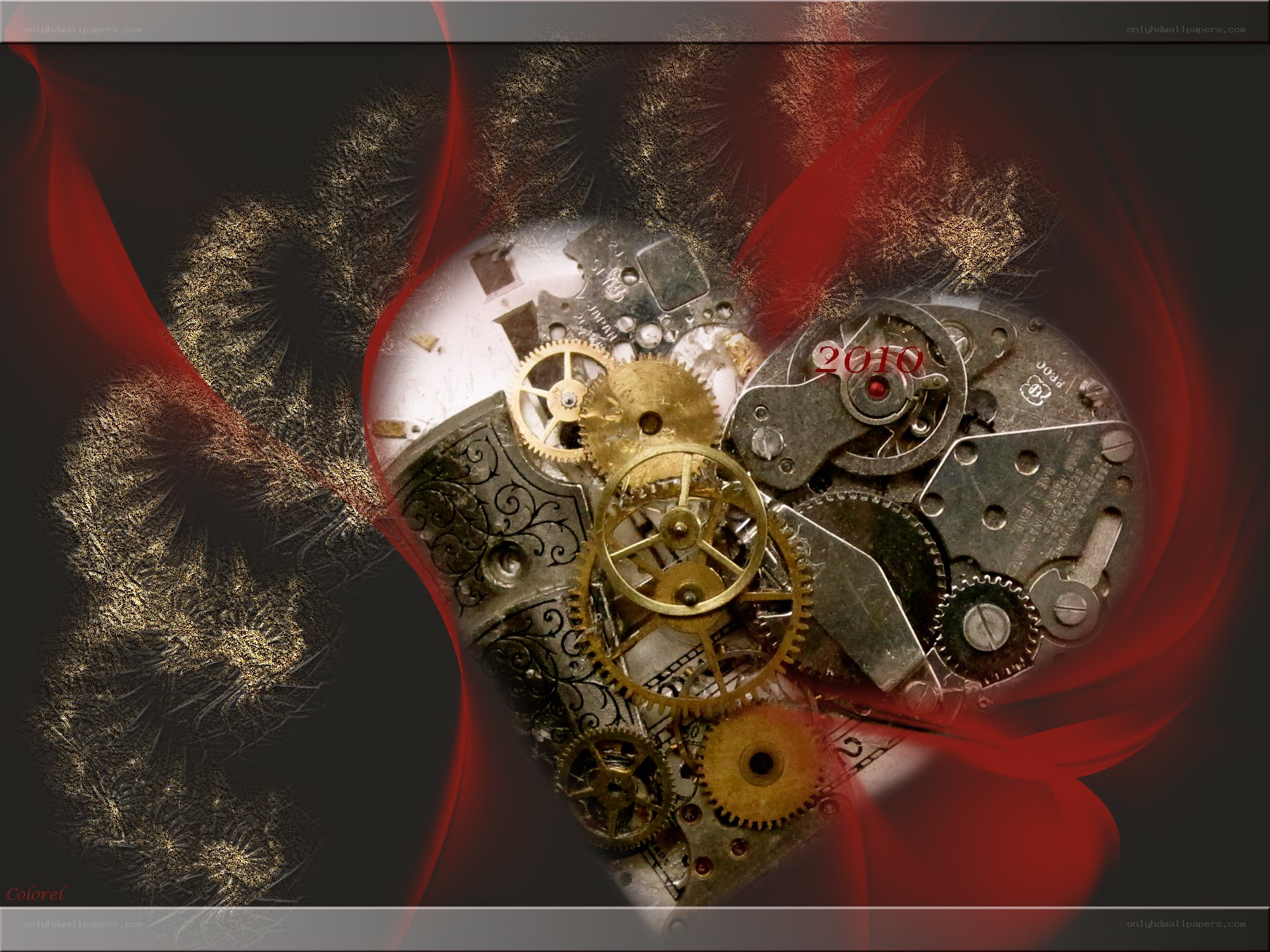 Steampunk heart with gears
