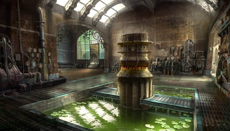 steampunk industrial chamber