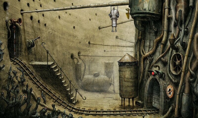 steampunk industrial interior