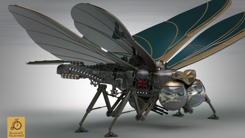 steampunk insect drone