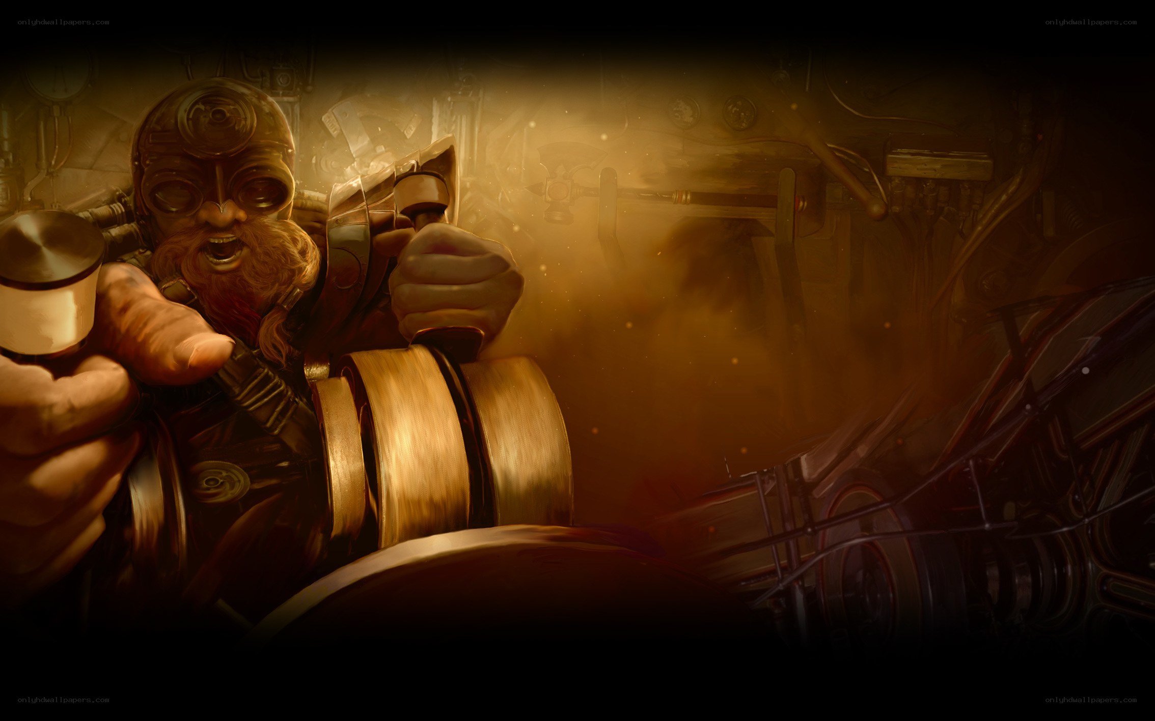 steampunk inventor at work