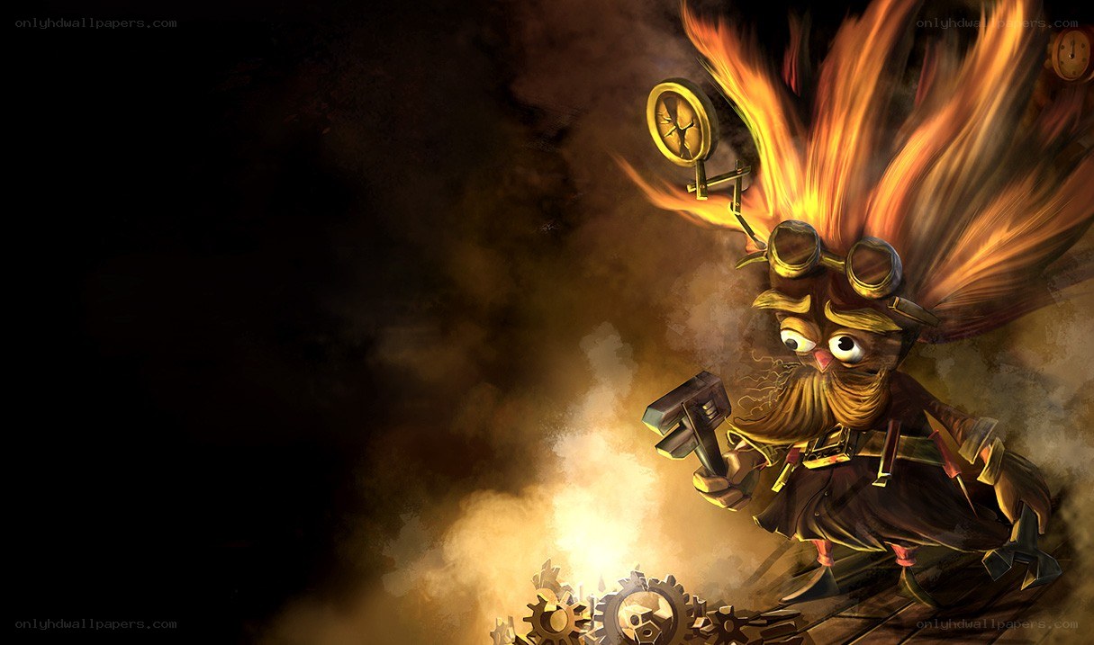 steampunk inventor with fire hair