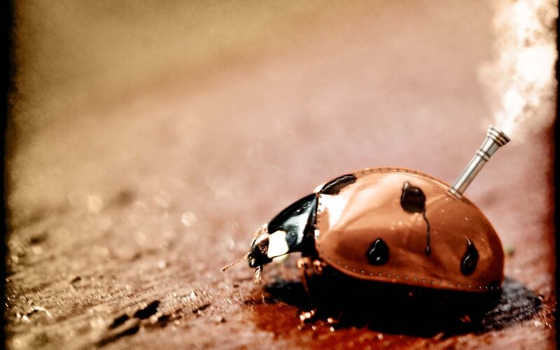 steampunk ladybug with steam