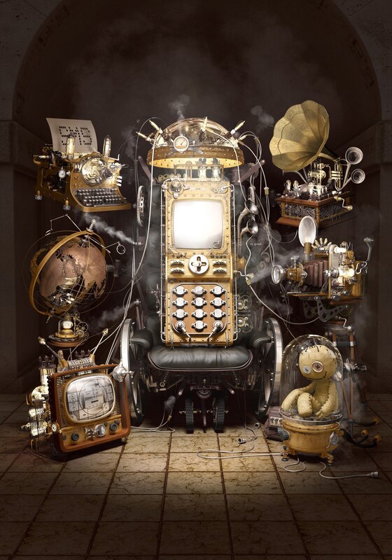 steampunk machine assembly