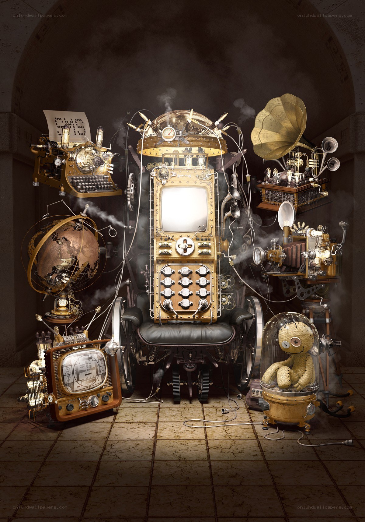 steampunk machine assembly
