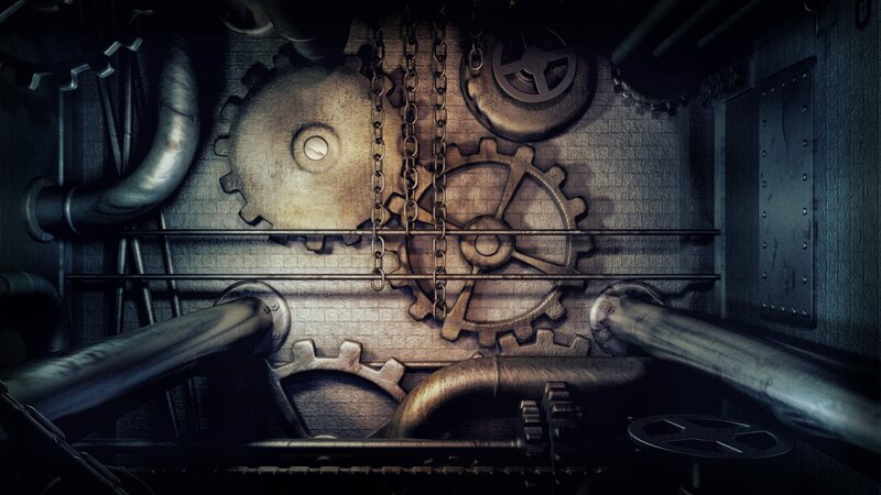 Steampunk Machinery Interior — Brown