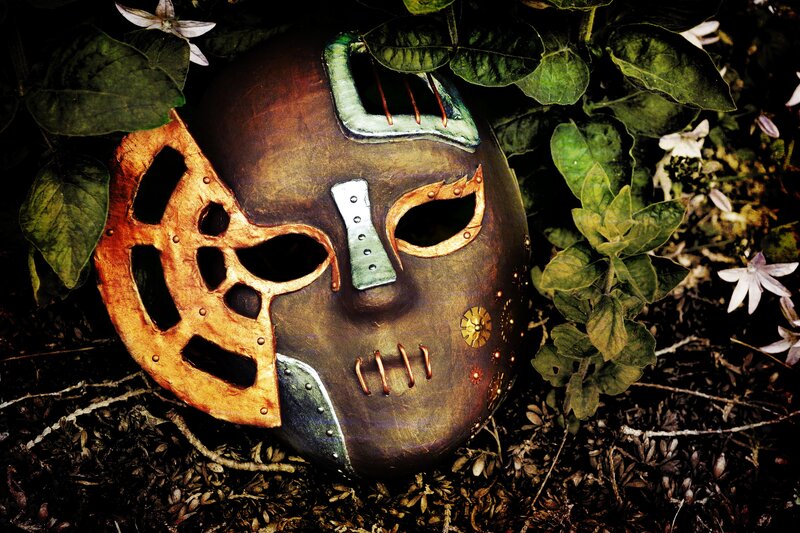 Steampunk Mask in Foliage — Brown, Mysterious