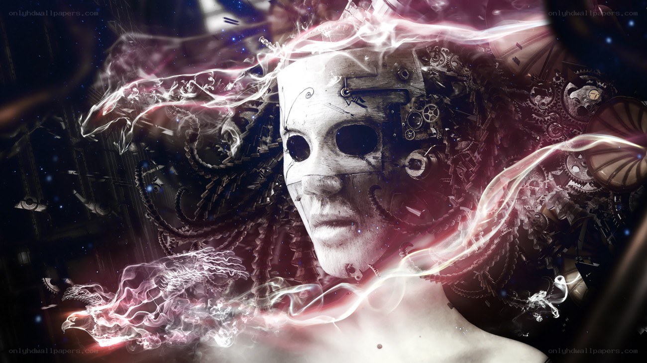 steampunk mask with energy