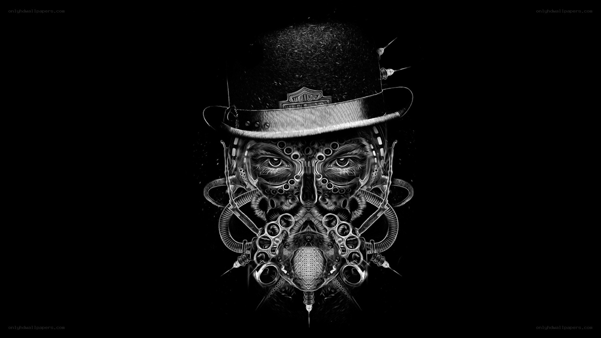 steampunk masked figure