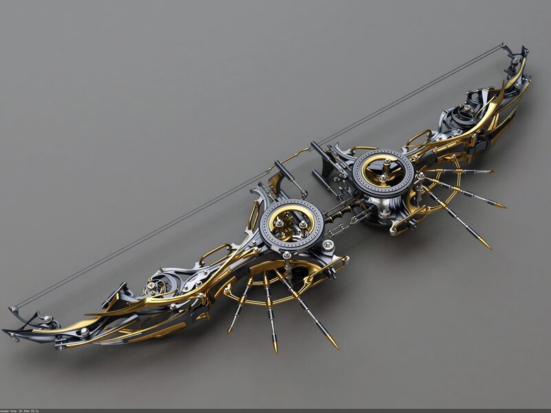 steampunk mechanical bow