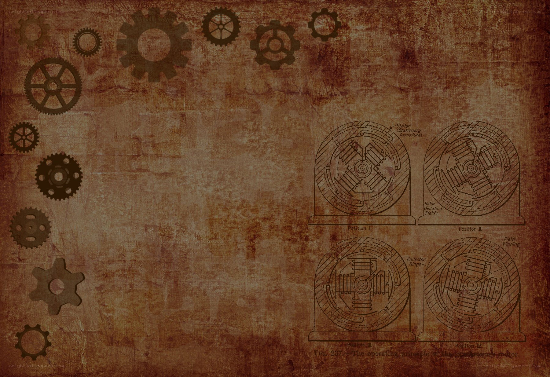 Steampunk mechanical diagram