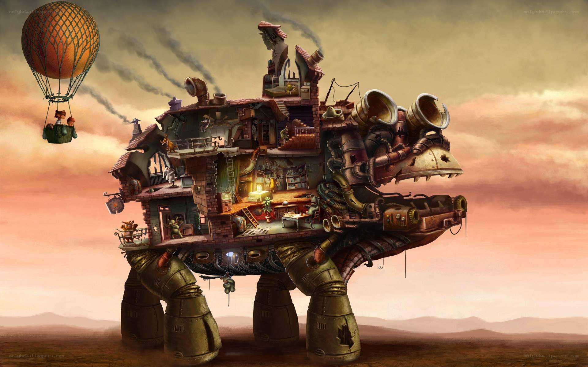 steampunk mechanical house