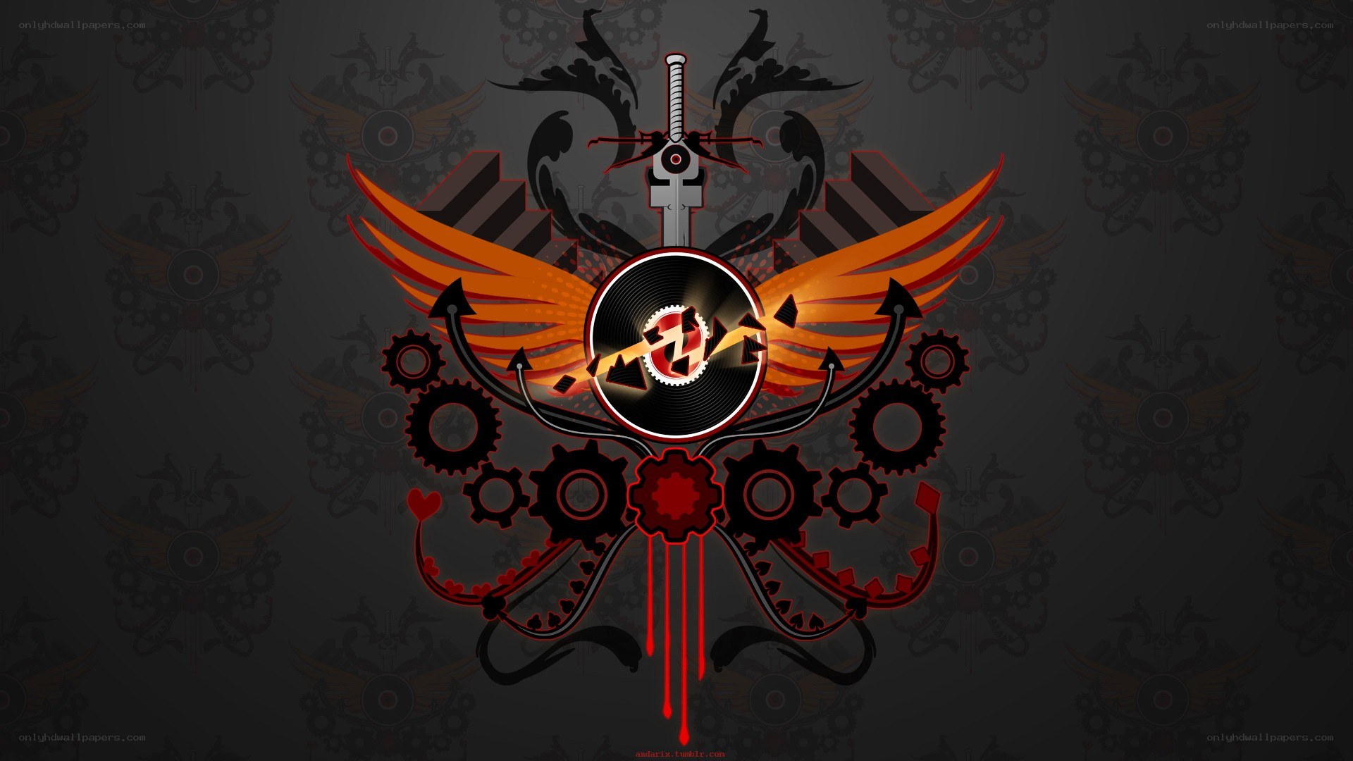steampunk music logo design