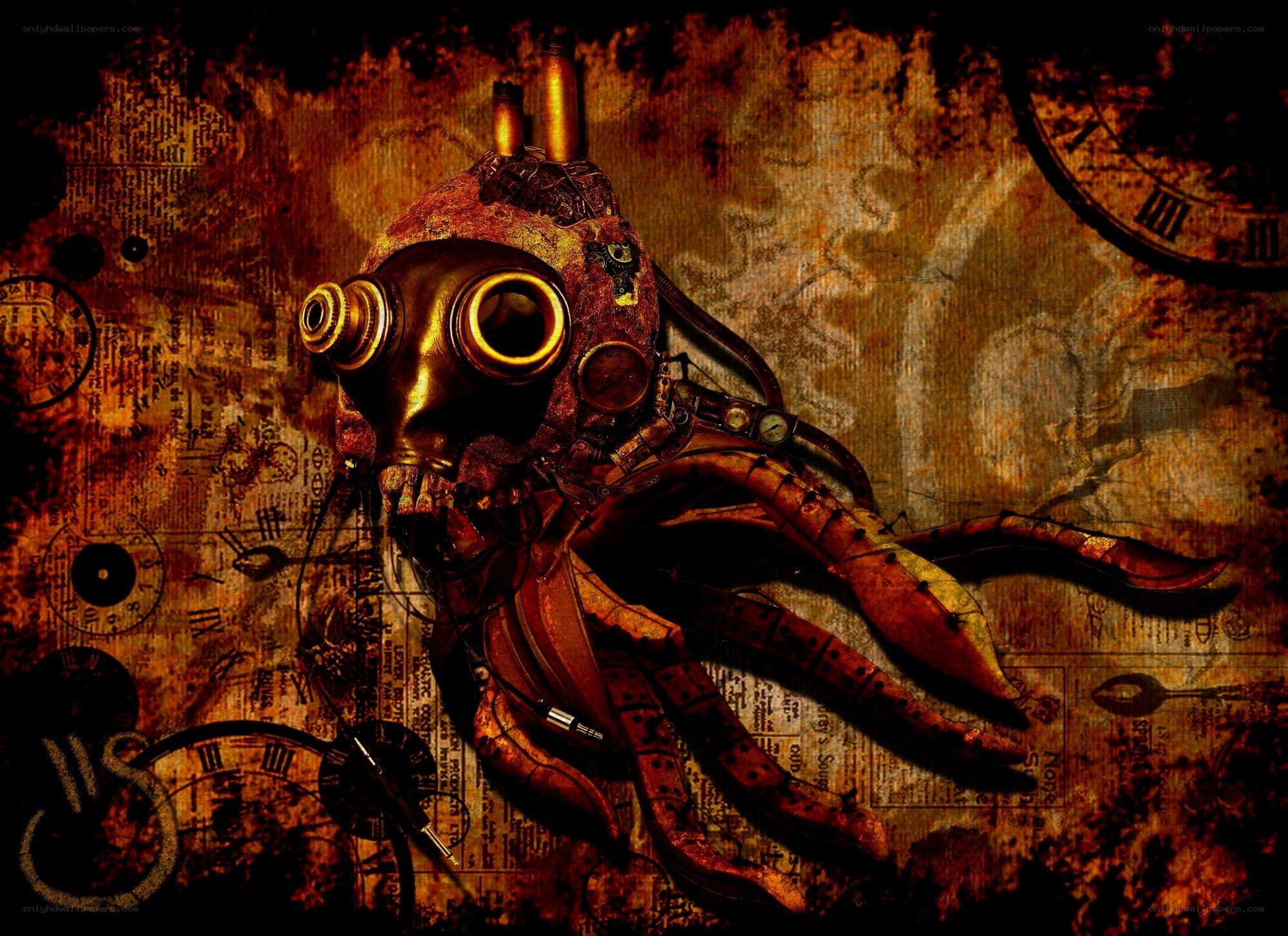 steampunk octopus creature