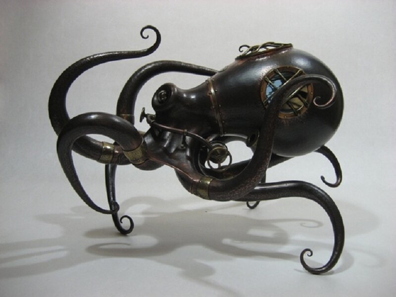 Steampunk Octopus Sculpture