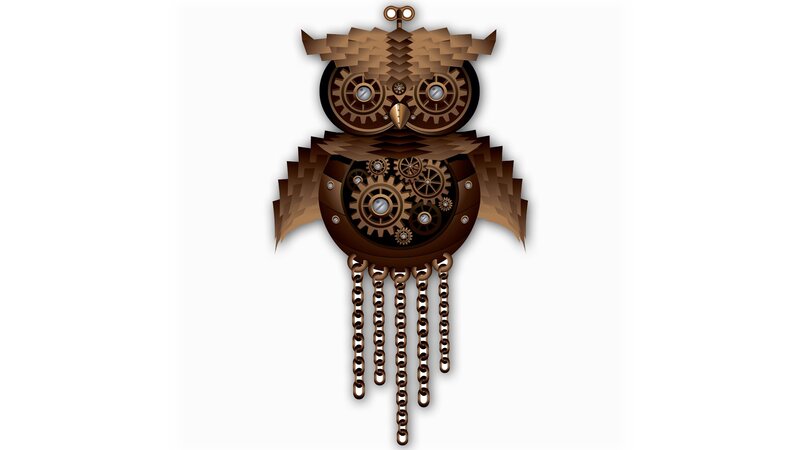 Steampunk Owl Clock