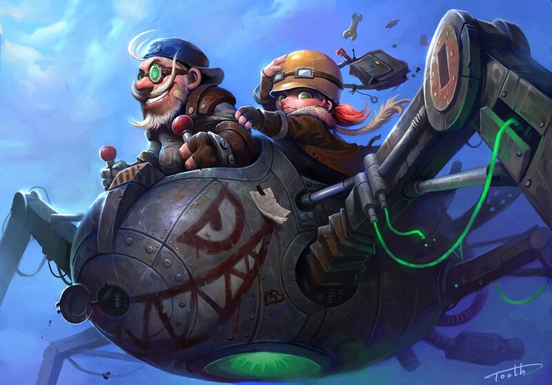 Steampunk pilots in flying machine