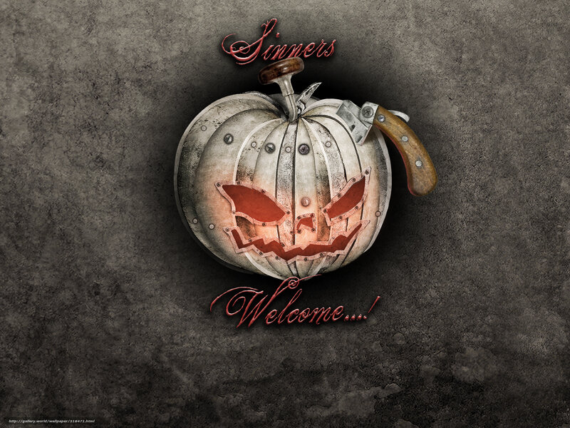 Steampunk pumpkin with knife