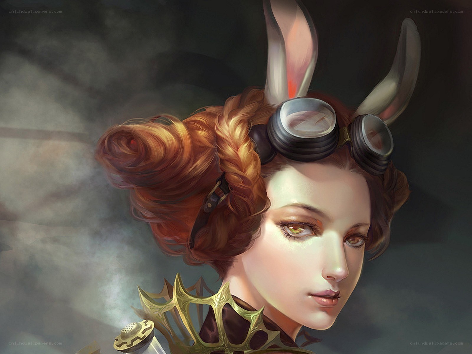 steampunk rabbit girl portrait