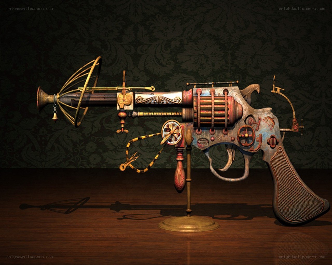 steampunk revolver model