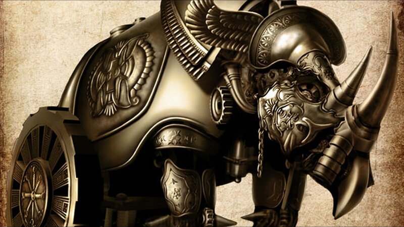 steampunk rhinoceros war machine