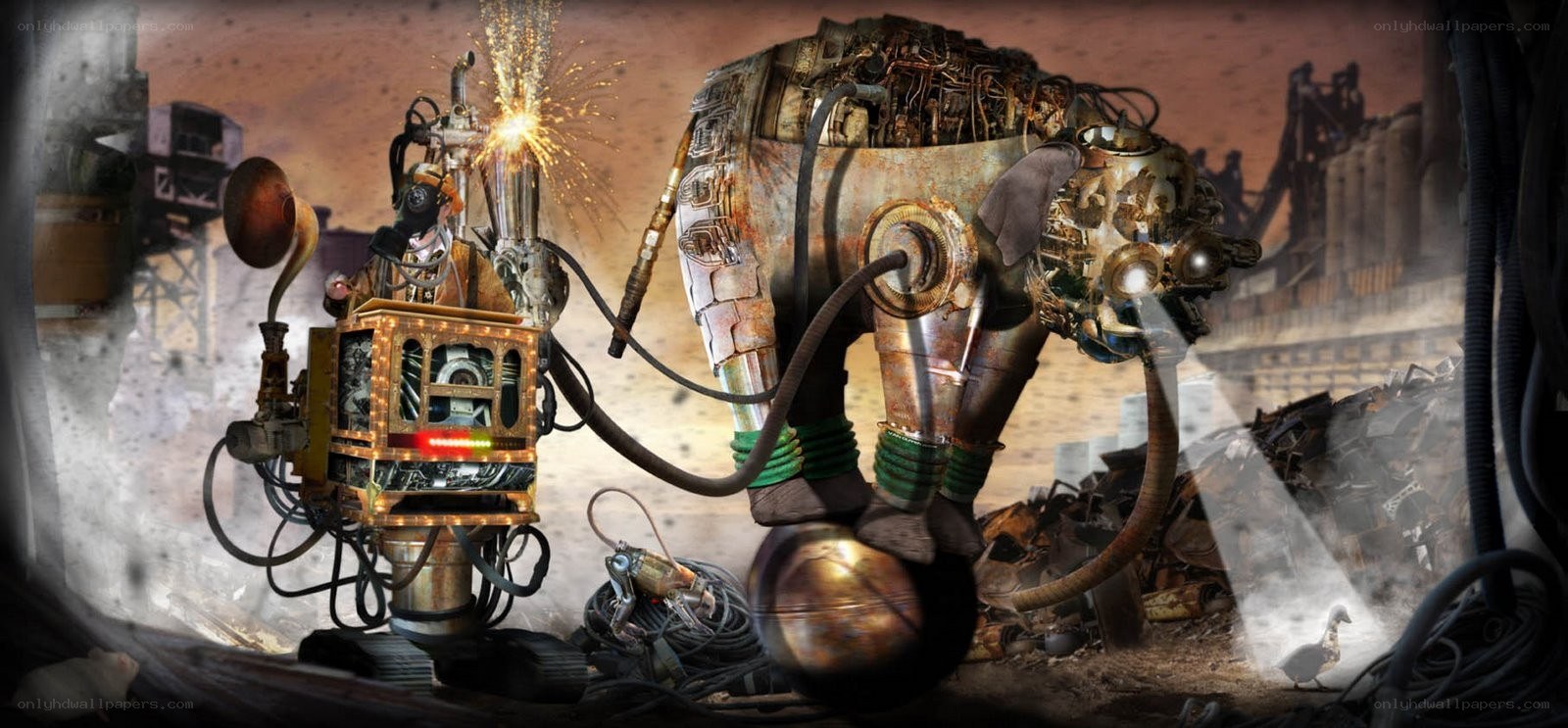 steampunk robot elephant