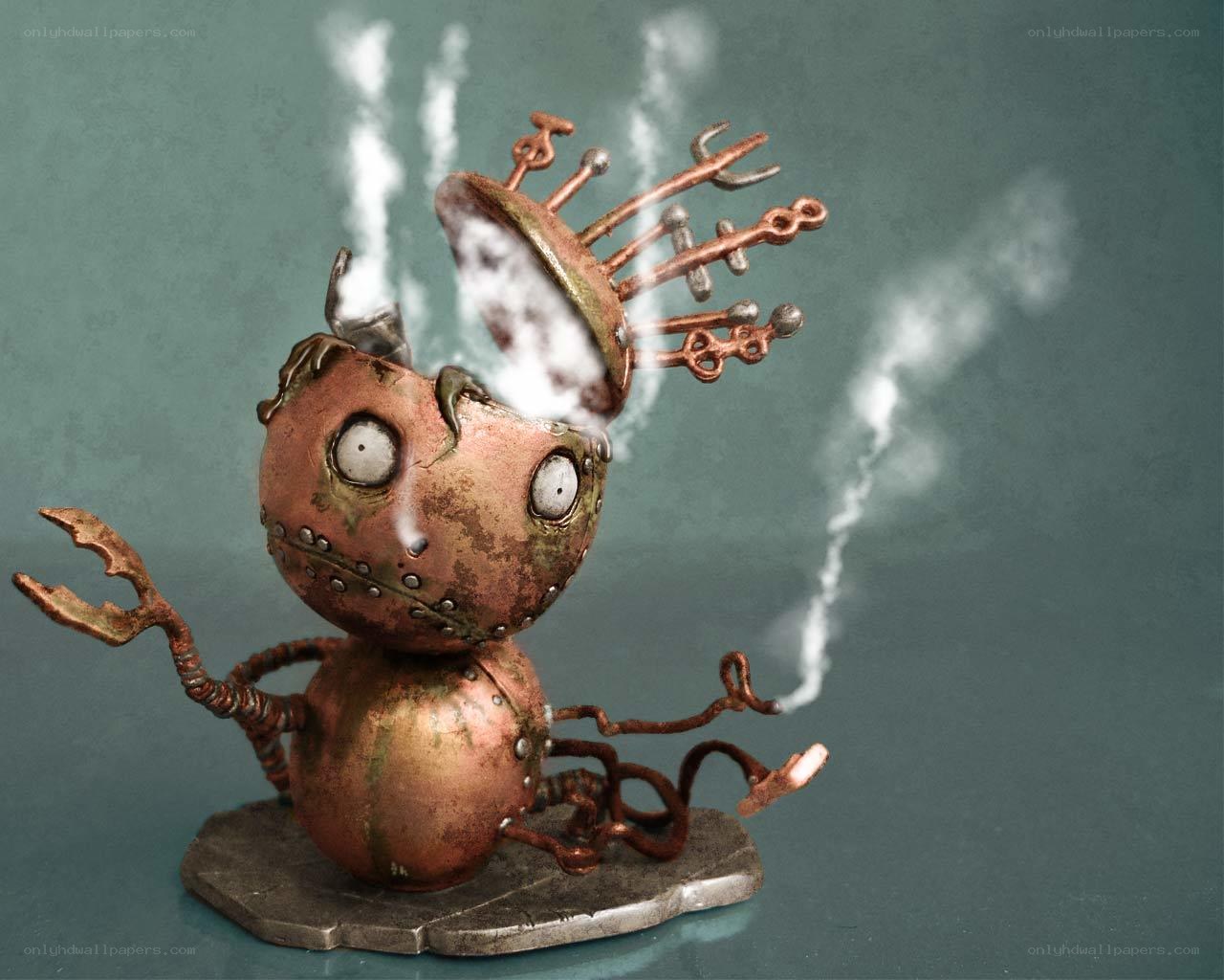 steampunk robot figure