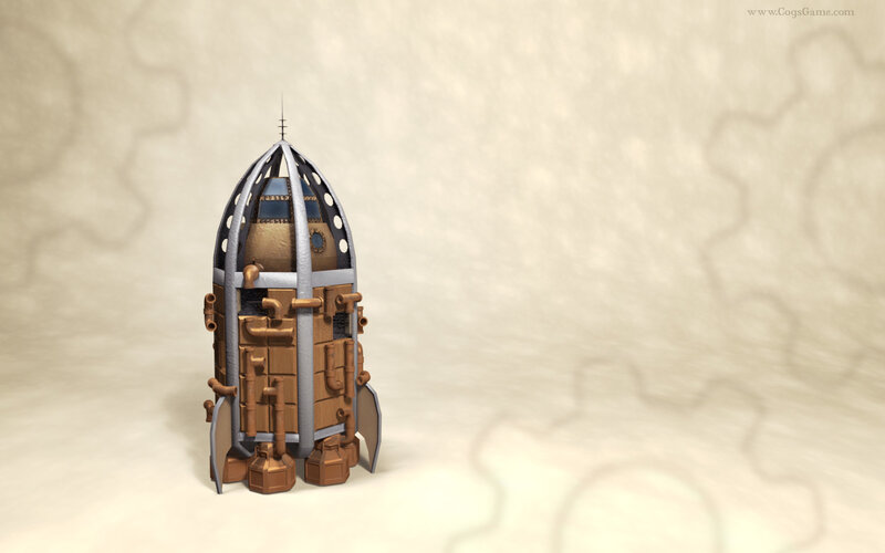 steampunk rocket model