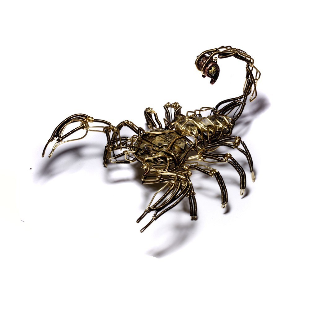 Steampunk scorpion sculpture