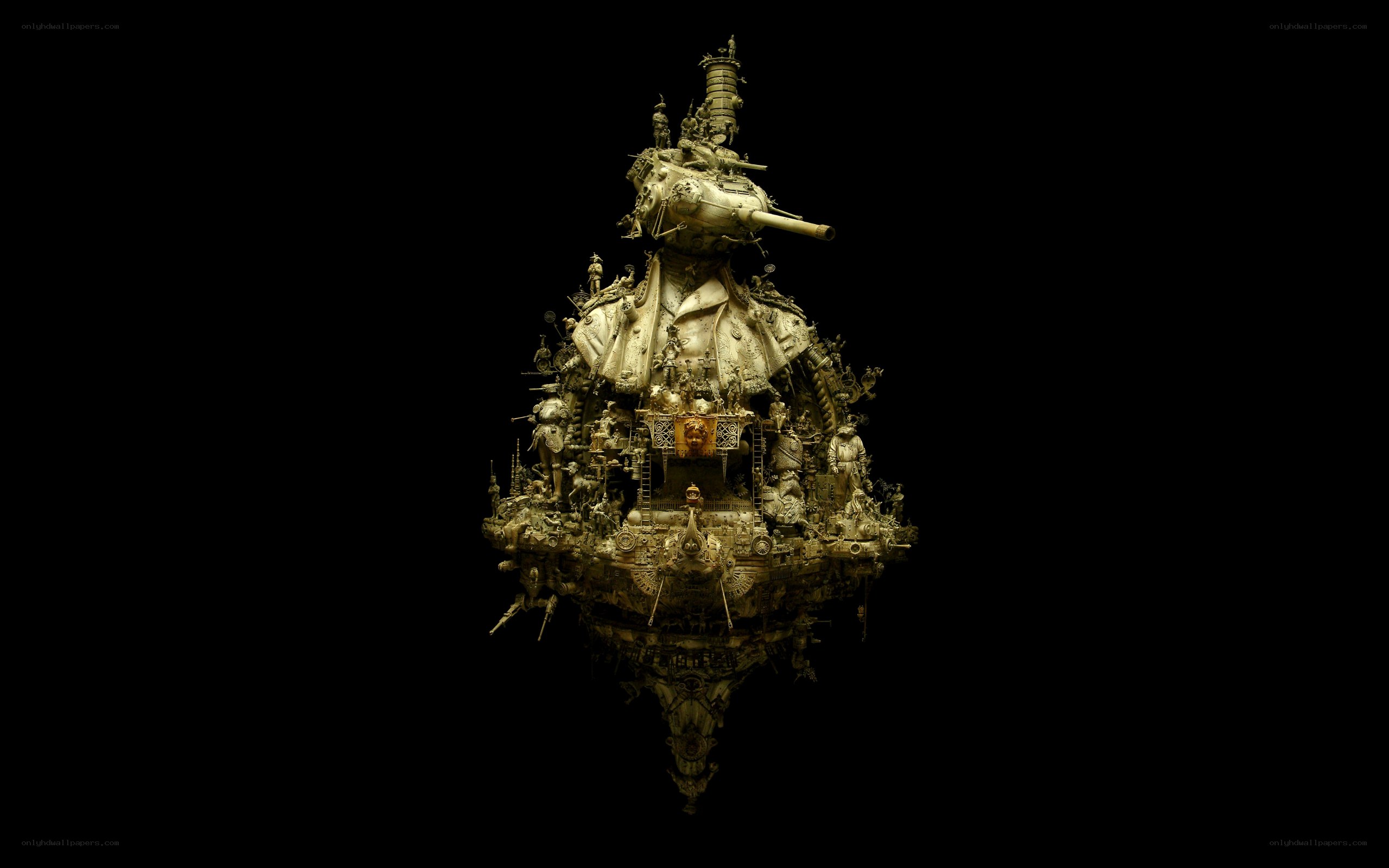 steampunk sculpture with tank