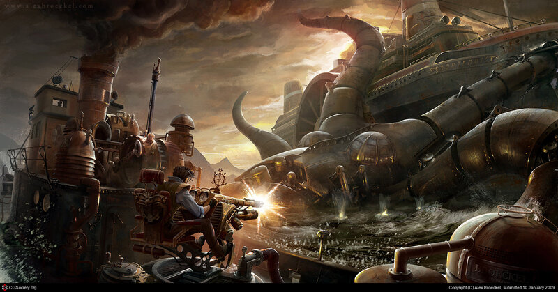 Steampunk Ship Battle