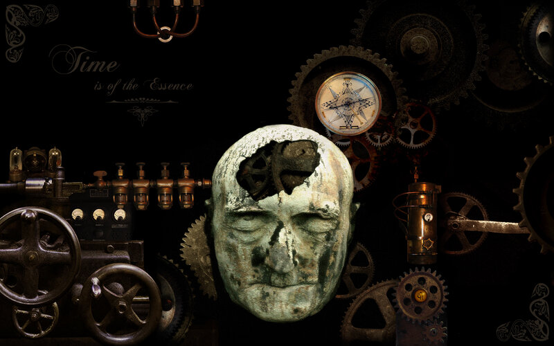 steampunk skull with gears